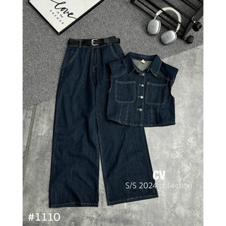 SET JEAN MÀI 2 MÀU KÈM ĐAI