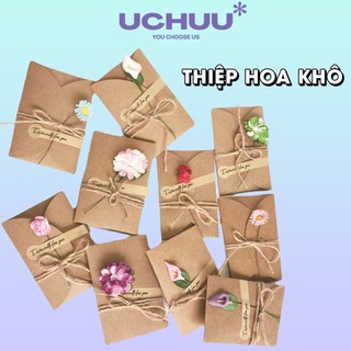 [Quà Tặng] Thiệp Hoa Khô Uchuu Ngẫu Nhiên, Thiệp Viết Tay Vintage