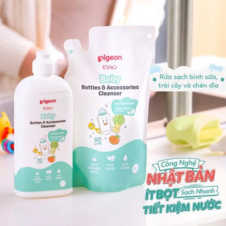 Nước rửa bình sữa, dung dịch súc rửa bình sữa & phụ kiện pigeon 200ml 450ml/500ml, 700ml