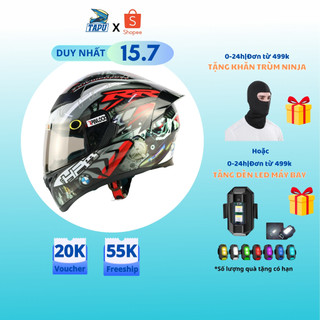 [FREESHIP] MŨ BẢO HIỂM FULLFACE 1 KÍNH ROYAL M138B LÊN TEM BMW HP4 XÁM XI MĂNG