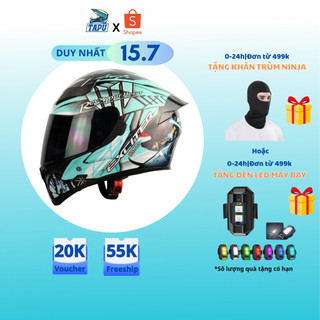 Mũ bảo hiểm fullface 1 kính royal m138b lên tem exciter xanh mint