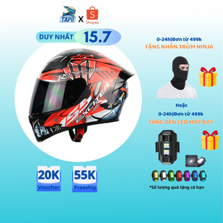 Mũ bảo hiểm fullface 1 kính royal m138b lên tem exciter đỏ - tapu shop
