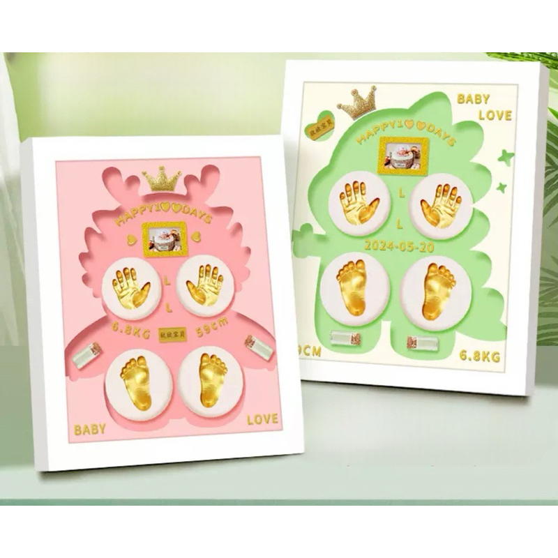 Bộ khung tranh in dấu chân tay cho bé, an toàn tuyệt đối, khung in dấu lưu giữ khoảnh khắc bé