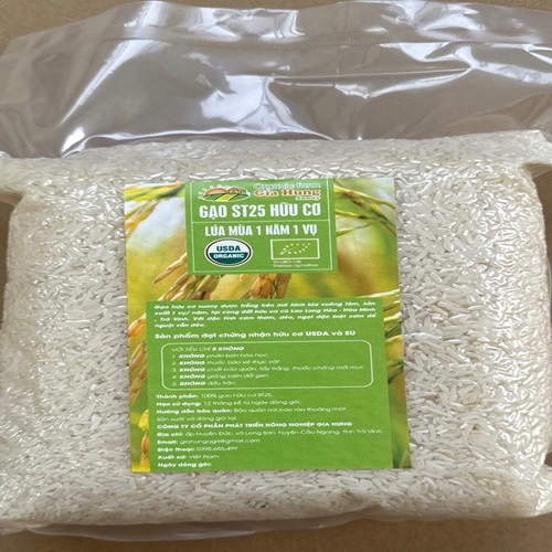 Gạo ST25 hữu cơ Gia Hưng 2kg