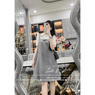 Váy kẻ phối sơmi sm