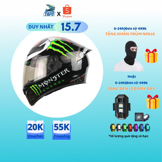 [FREE SHIP] MŨ BẢO HIỂM FULLFACE ROC 1 KÍNH - ROYAL M138B LÊN TEM SHARK - Tapu Shop