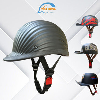 Mũ Bảo Hiểm Thời Trang ĐUA NGỰA VÂN SÒ - Mũ đội ngược - Mũ Vespa - Vòng Đầu 56-58cm – Mũ Vỏ Sò V&S Helmet S01