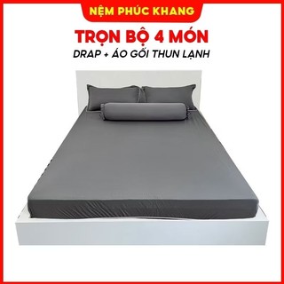 Bộ ga 4 món vải thun 1 màu đủ size
