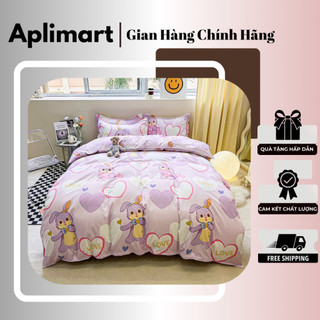 Bộ chăn ga gối cotton poly set 4 món hàng nhập khẩu
