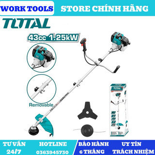 Total máy cắt cỏ dùng xăng pha nhớt kèm lưỡi cắt 2hp tp5434421