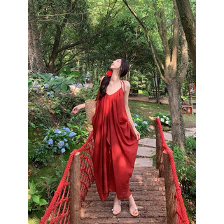 Váy maxi hở lưng tone đỏ Maily Dress