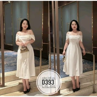 đầm trễ vai trắng bigsize