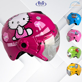 Mũ bảo hiểm trẻ em có kính - Siêu dễ thương - V&S Helmet - VS103KS - Elsa -  Among Us - Dành cho bé từ 3 đến 6 tuổi