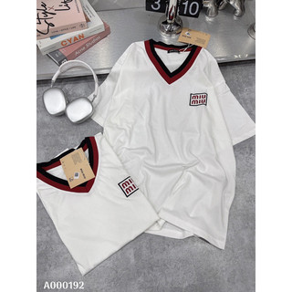 Áo phông ,áo phông miumiu , áo phông cổ tim nữ ,chất cotton 2c dày dặn,free sz 40-70kg