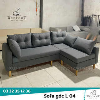 Sofa Góc L nỉ kích thước 2m2x1m4 bọc nỉ 04 tặng kèm 2 đôn cùng màu bảo hành 12 tháng