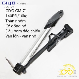 Bơm mini xe đạp GIYO GM-71 có đồng hồ đo áp suất