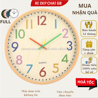 [SHOPEE TRỢ GIÁ] [TẶNG PIN + MÓC TREO TƯỜNG] Đồng hồ treo tường tròn trang trí phòng khách, đồng hồ kim trôi cao cấp