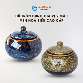 Hũ Đựng Đường Tròn (2 màu) - Hũ Đựng Gia Vị Cao cấp - Gốm Sứ Bát Tràng
