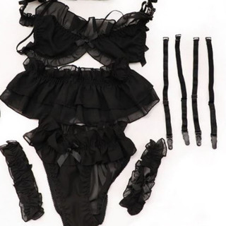 Set công chúa sexy, Bộ đồ lót gợi cảm full phụ kiện trắng, đen đồ ngủ cosplay gợi cảm chất lụa Hàn Quốc