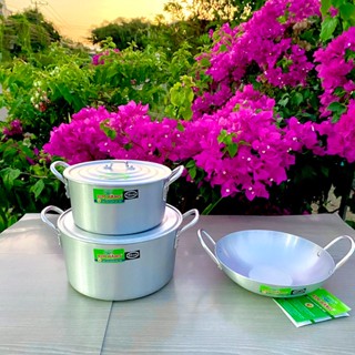 Bộ 2 nồi ( 18cm , 22cm ) và 1 chảo 22cm nhôm cao cấp Kim Hằng