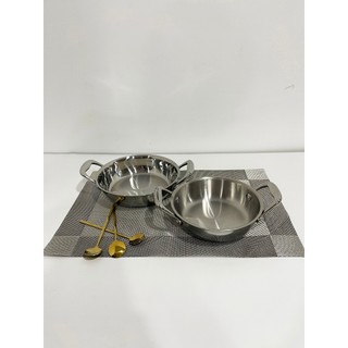 Chảo inox đúc liền khối 3 lớp 2 quai
