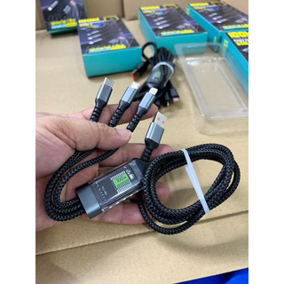 Dây cáp sạc nhanh 3 đầu 100W, bản cập nhật chip mới nhất sạc cấp tốc 3 trong 1 USB TBA-138