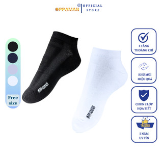 Tất vớ vải cotton khử mùi nam kháng khuẩn combo vớ nam 4 màu cao cấp trơn trên mắt cá cổ ngắn dày OVT2 OPPAMAN- 1 đôi