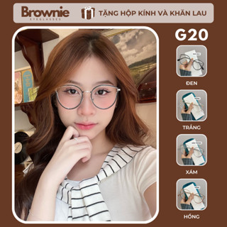  Gọng kính cận mắt mèo nữ khung kim loại phối nhựa thời trang dễ đeo G20 