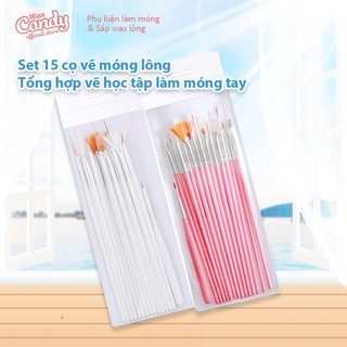 Bộ 15 cọ vẽ móng NAIL WAX CO - Set 15 cọ vẽ móng lông tổng hợp vẽ học tập làm móng tay