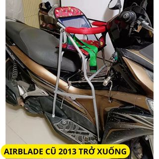 Ghế ngồi xe Airblade cũ 2013 trở xuống có dây đai an toàn ,,ghế ga xếp sắt sơn tĩnh điện gấp gọn , AN TOÀN CHO BÉ