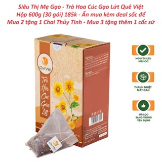 Trà Hoa Cúc Gạo Lứt Quê Việt - Thanh nhiệt, Giảm Cân, Ngủ ngon, Điều hoà huyết áp 600gr