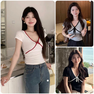 Áo thun cổ V, Áo baby tee buộc nơ