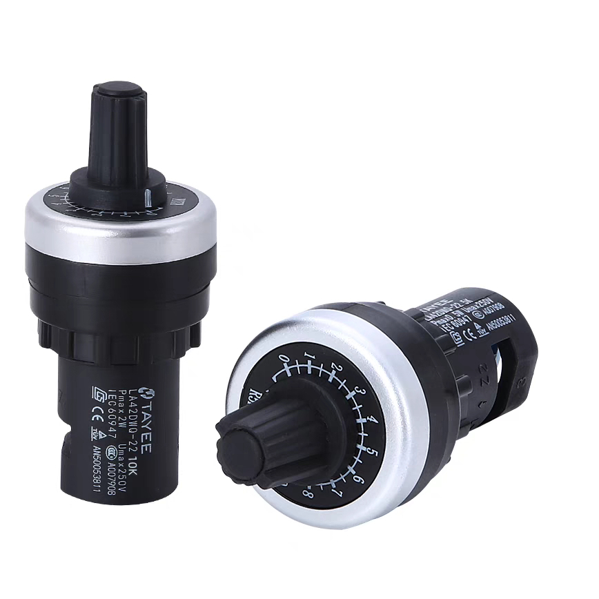 Biến trở LA42DWQ phi 22mm lắp tủ điện, chiết áp 2K, 5K, 10K, 50K, 500K dùng trong biến tần điều khiể