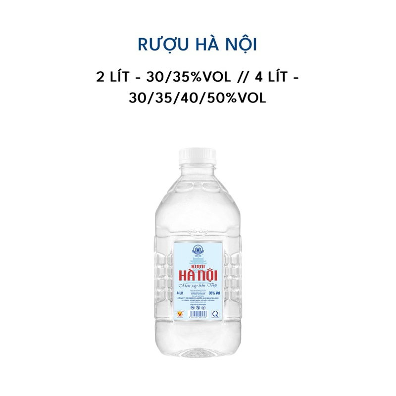 RƯỢU VODKA HÀ NỘI CAN PET 2 LÍT 30%-35% Hàng chuẩn