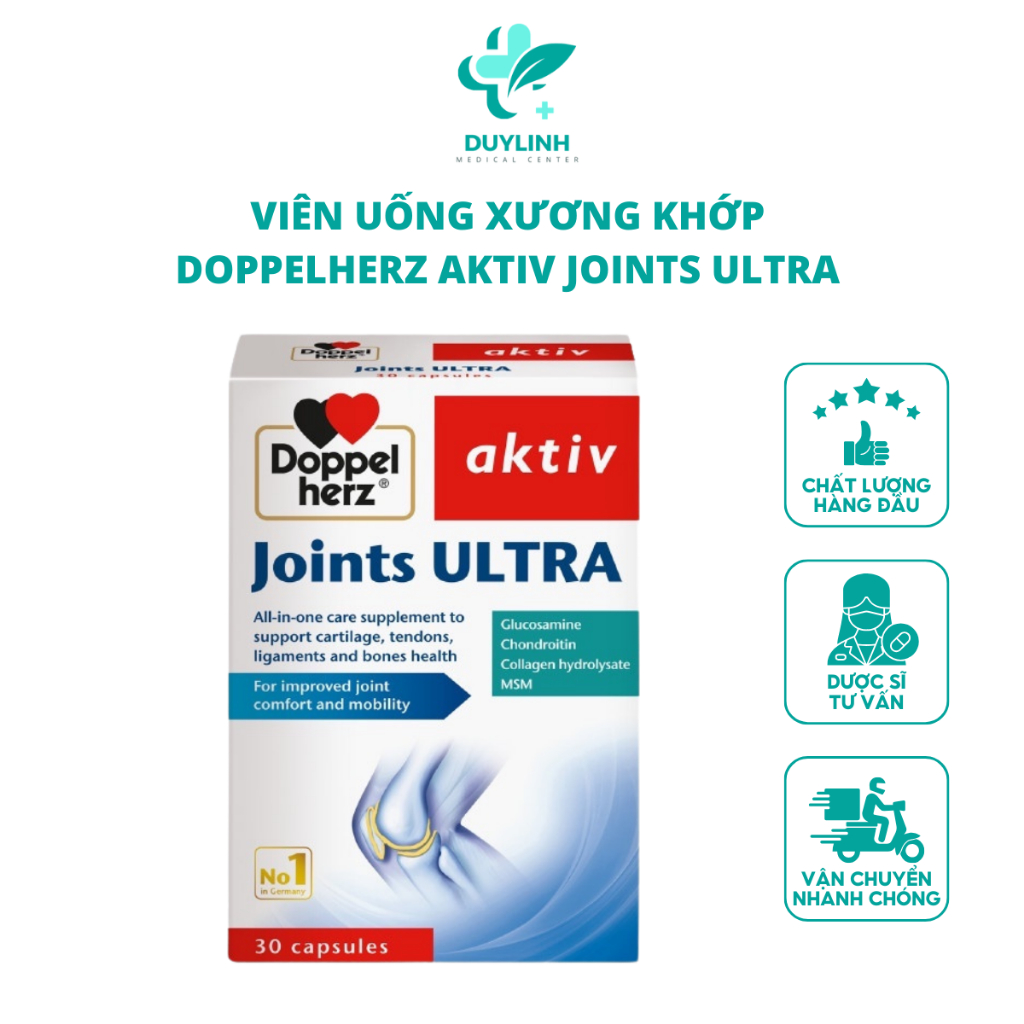 Viên Uống Xương Khớp Doppelherz Aktiv Joints Ultra Giúp Giảm Thoái Hóa Khớp, Bôi Trơn & Bảo Vệ Sụn K