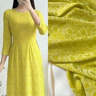 Gấm lụa hoa cúc đẹp khổ 1m55