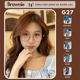  Gọng kính cận nữ dáng oval khung kim loại phong cách hàn quốc dễ đeo hợp với nhiều dáng mặt G27 