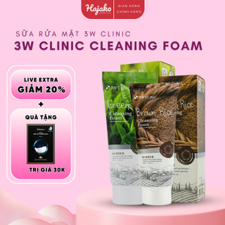 Sữa Rửa Mặt Ngăn Ngừa Mụn 3W Clinic Cleansing Foam, Giúp Cấp Ẩm Sáng Da 100ml HAJAKO