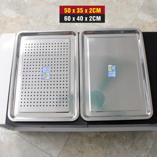 Khay inox 50x35/40x60cm cỡ lớn sâu 2 cm