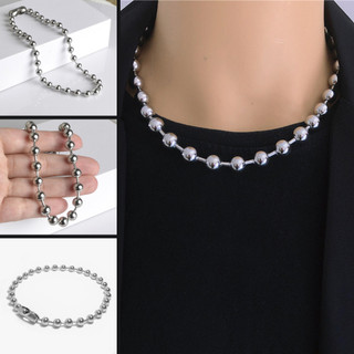 Vòng Cổ BI 8mm 10mm Thép Titan Không Gỉ Tavi Studio Dây Chuyền Trơn Dạng Hạt Nam Nữ Unisex Ball Chain Kiểu Dáng Đơn Giản
