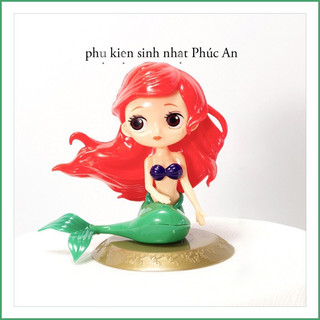 Nàng tiên cá nhựa nhẹ có đế trang trí sinh nhật, phụ kiện trang trí bánh kem
