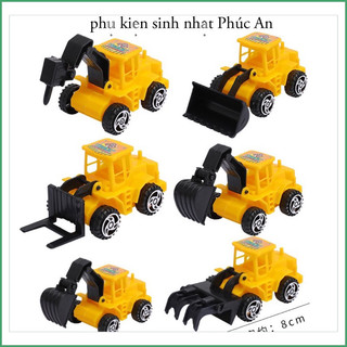 Bộ 6 mô hình xe sút cát mini trang trí bánh kem hpbd