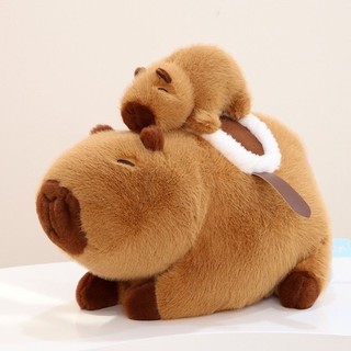 Gấu Bông Capybara Cõng Con Rút Được- Chuột Lang Nước Capybara Quà Tặng Cao Cấp Gấu Bông City