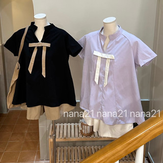 Set áo Babydoll đính nơ kèm quần A248 Nana Nana21 Nữ Woman