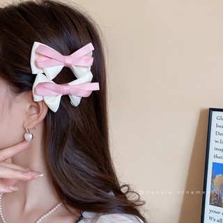 Kẹp Tóc Nơ  Đen Hồng Dễ Thương