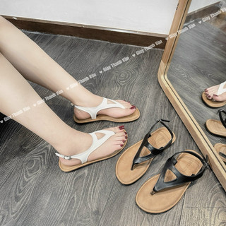 Giày sandan kẹp ngón mũi tròn da mềm(S0065)