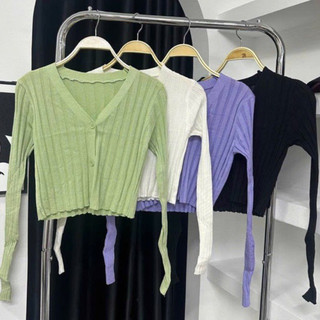 Áo vải xốp khuy dài tay cổ v form ôm có túi 2 bên, Áo kiểu dáng body vải xốp QC xịn