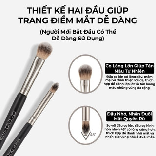 (HOẢ TỐC) Cọ Đánh Phấn Mắt Hai Đầu GECOMO Eyeshadow Brush