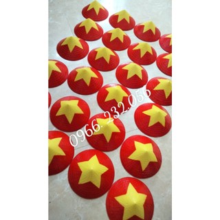 Nón lá vẽ hình cờ đỏ sao vàng . combo bộ gồm 5 nón / tặng kèm dây quai