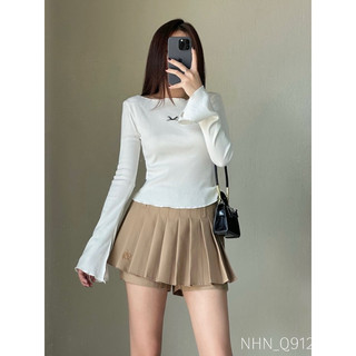 Áo Trễ Vai Phối Nơ Tay Dài Loe Form Ôm Body Thời Trang cho Nữ C STOTR